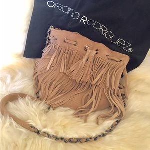Oriana Rodriguez Tawny Suede, Fringed Crossbody